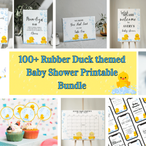 100+ Rubber Duck Baby Shower Printable Bundle - Planning baby shower