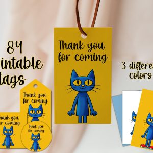 Pete the Cat Printable Tags: Colorful Classroom and Birthday Party Label Templates