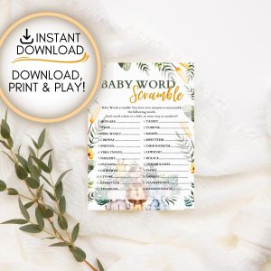 Baby word scramble baby shower game