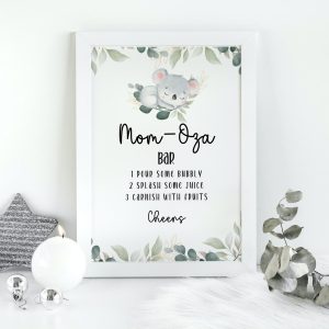 Mom-osa Bar Sign for koala themed baby shower