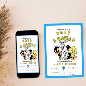 Baby toons Themed Baby Shower Invitations | Printable and Digital | Digital Invites | Personalizable Instant Download