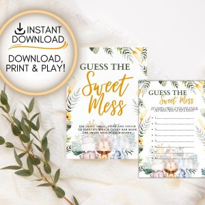 Safari themed Guess the sweet mess game: Editable PDF Download for Baby Shower Games