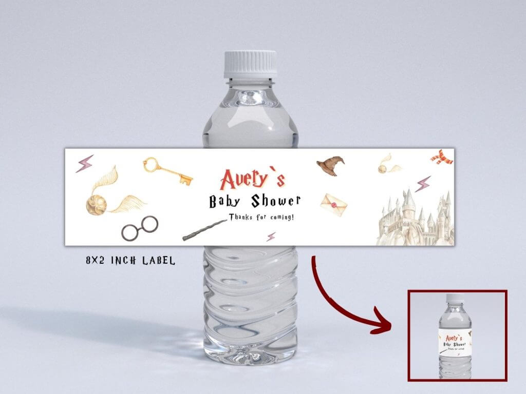 Wizard Themed Water Bottle Labels, Wizardry, Printable Editable ...