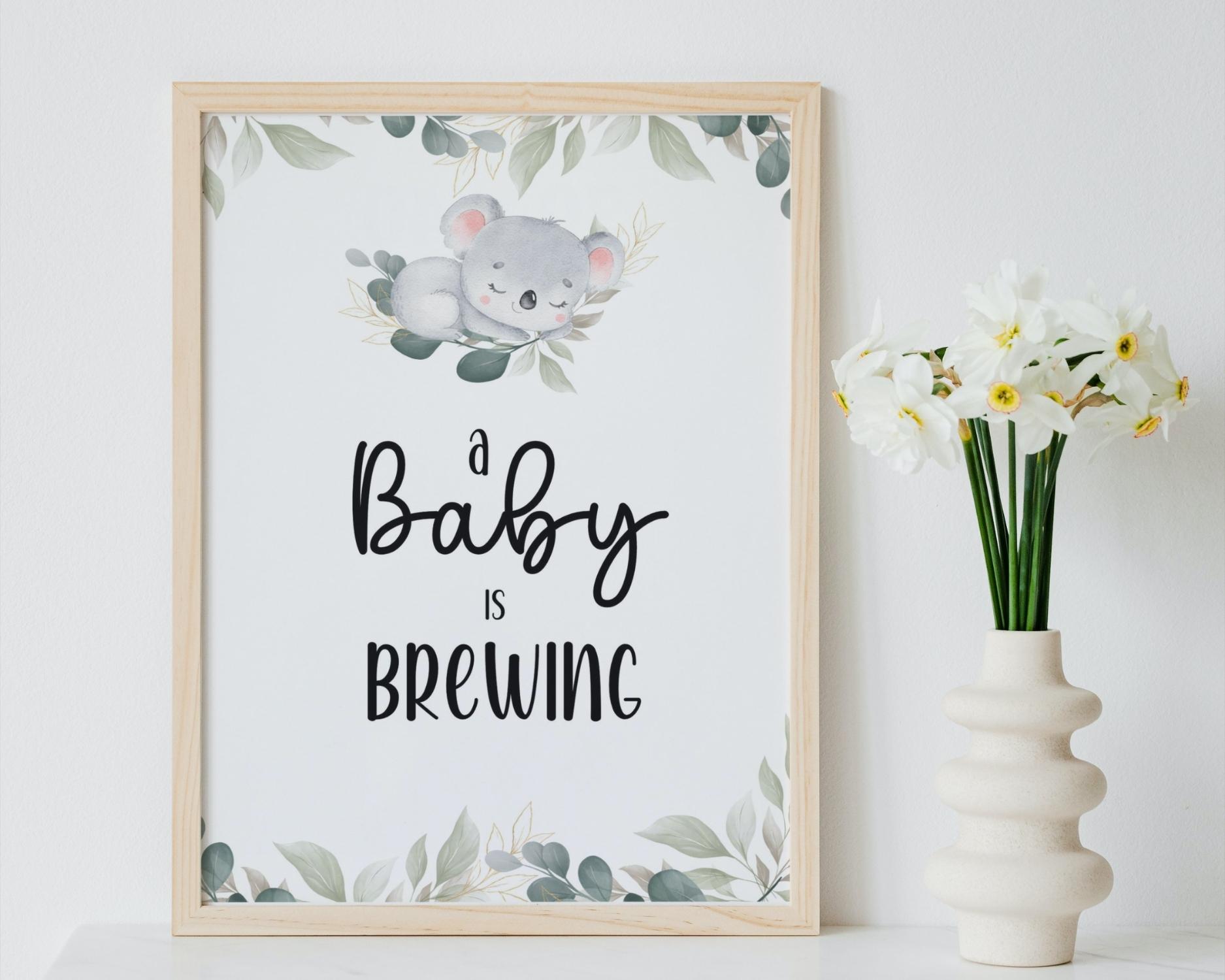 A baby is brewing Sign for koala theme - Image 2