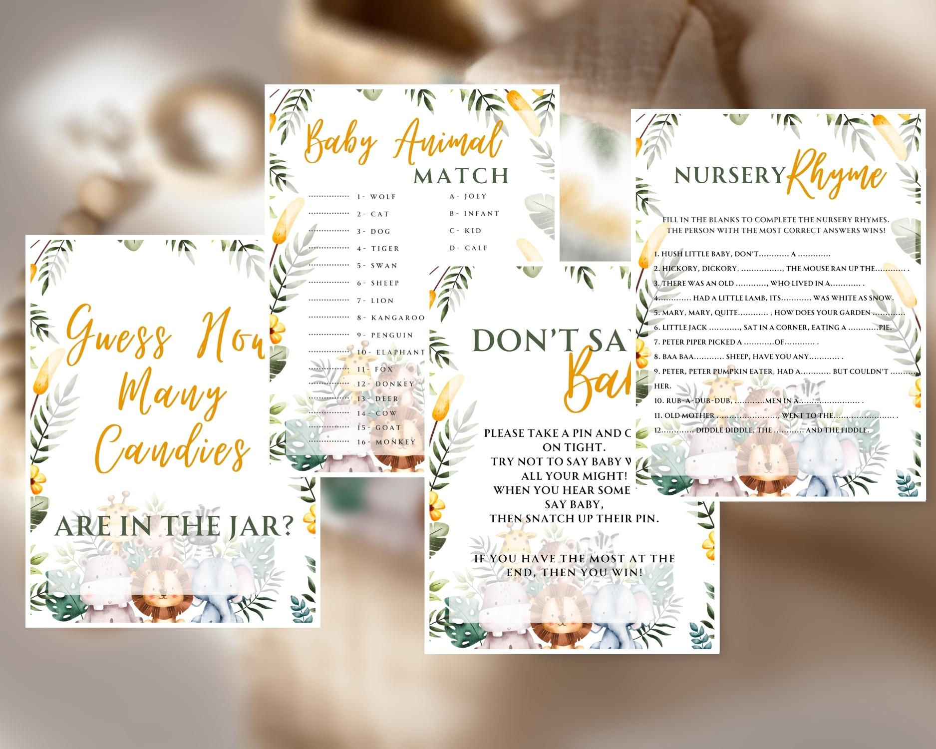 Safari themed How well do you know parents to be game: Editable PDF Download for Baby Shower Games - Image 4