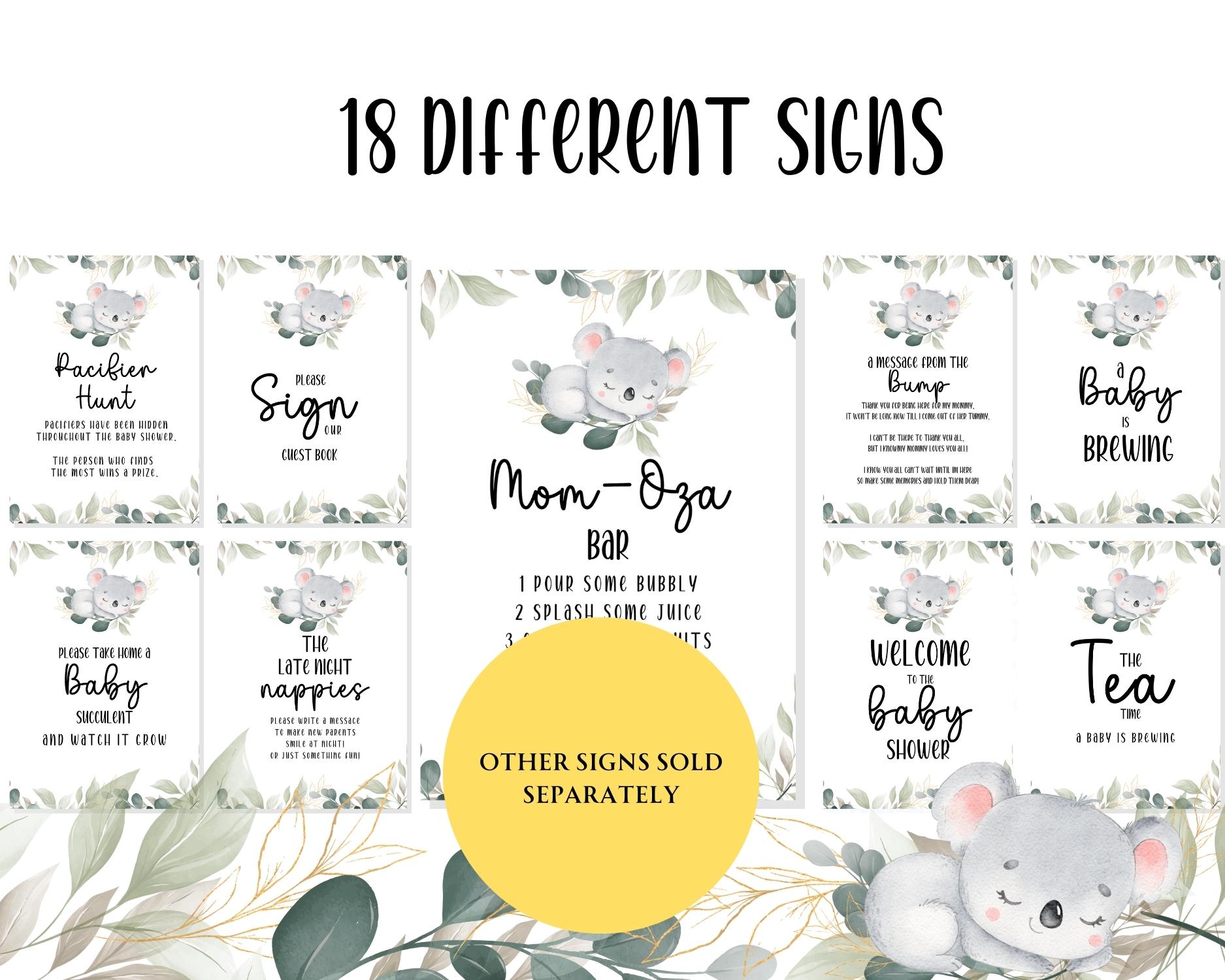 Selfie Station Table Sign printable for koala themed baby shower party - Image 4