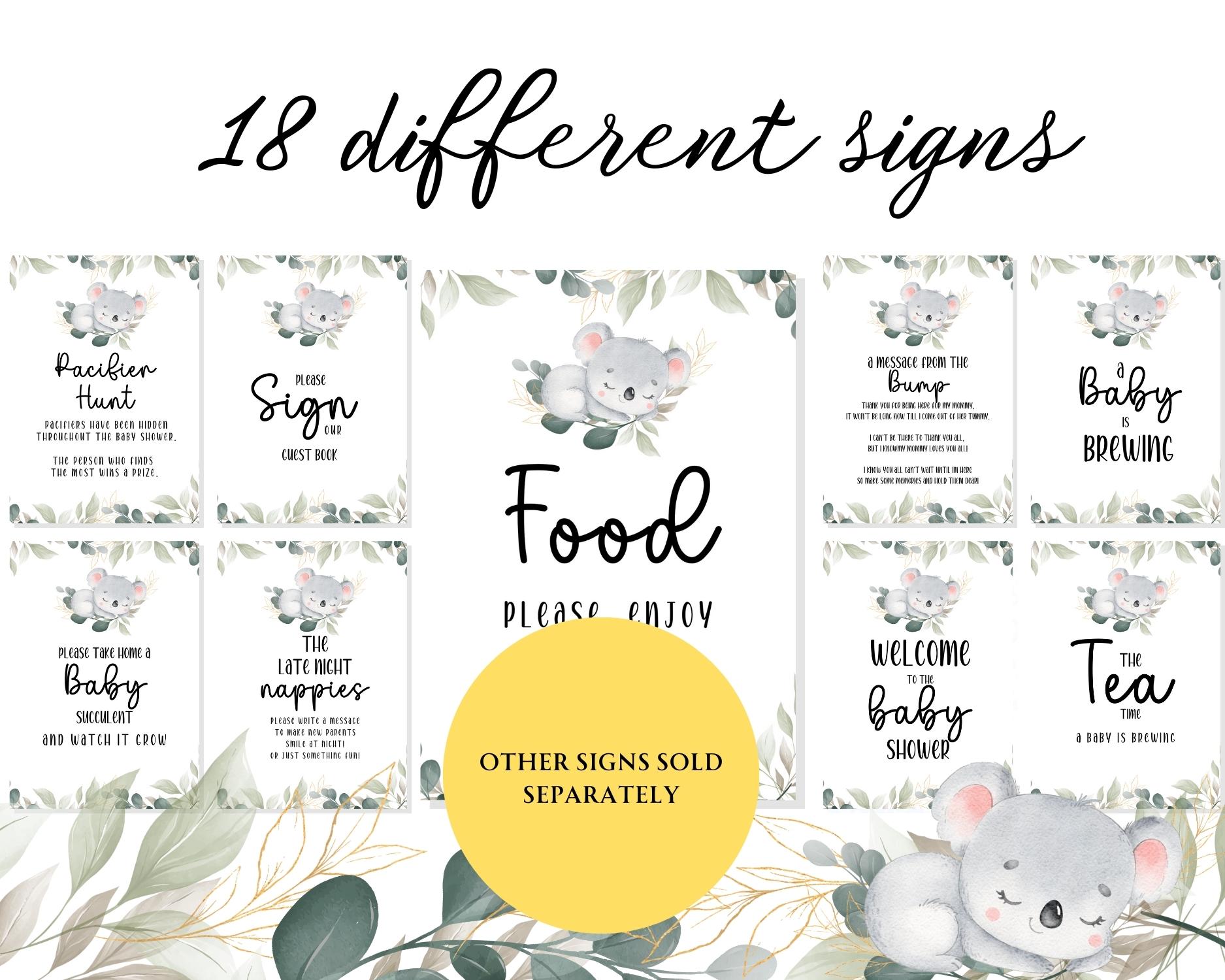 Mom-osa Bar Sign for koala themed baby shower - Image 4