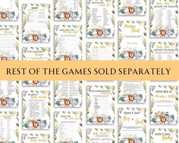 Safari themed Baby Nursery Rhyme Quiz game with answers: Editable PDF Download for Baby Shower Games - Image 6