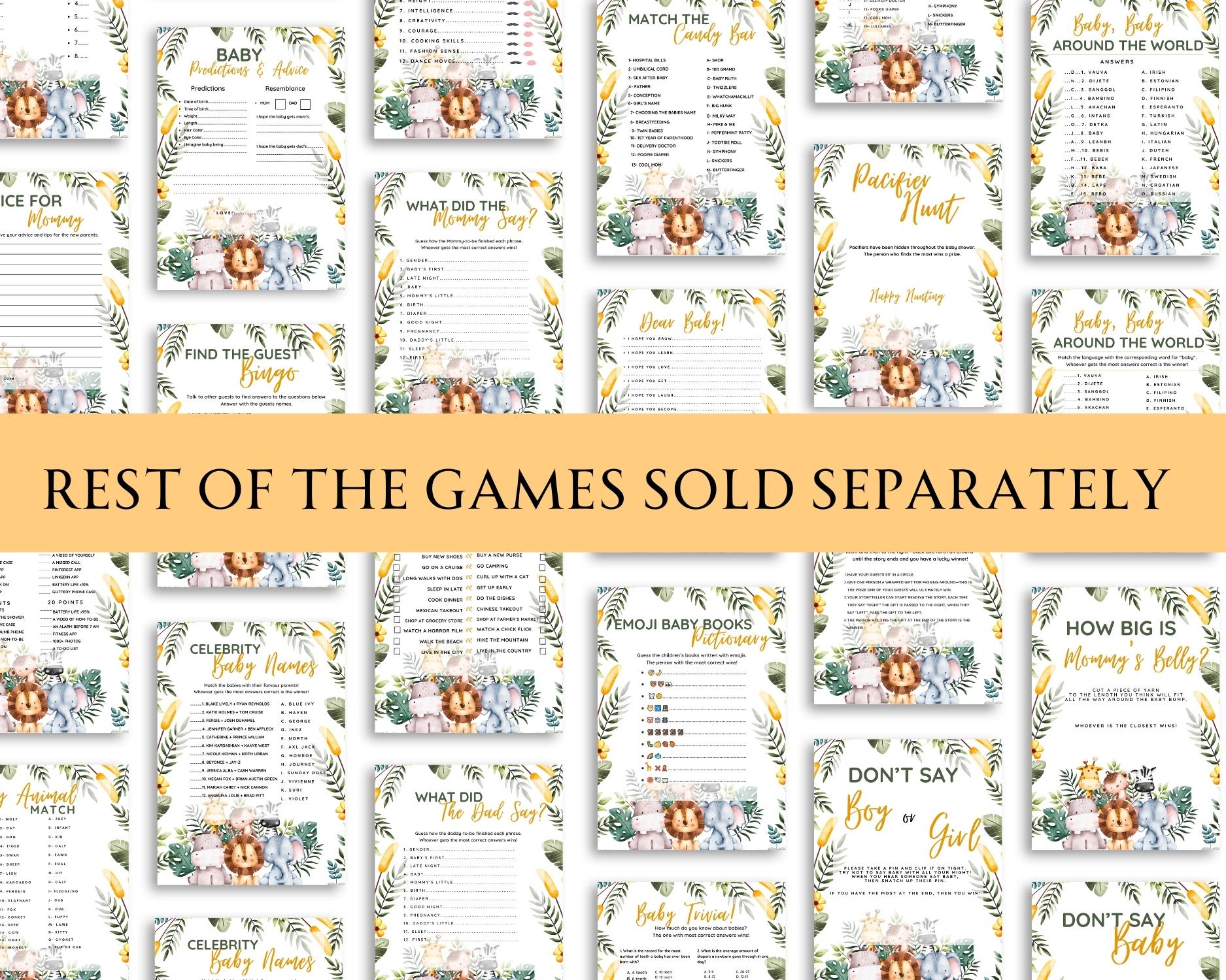 Safari themed How well do you know parents to be game: Editable PDF Download for Baby Shower Games - Image 6