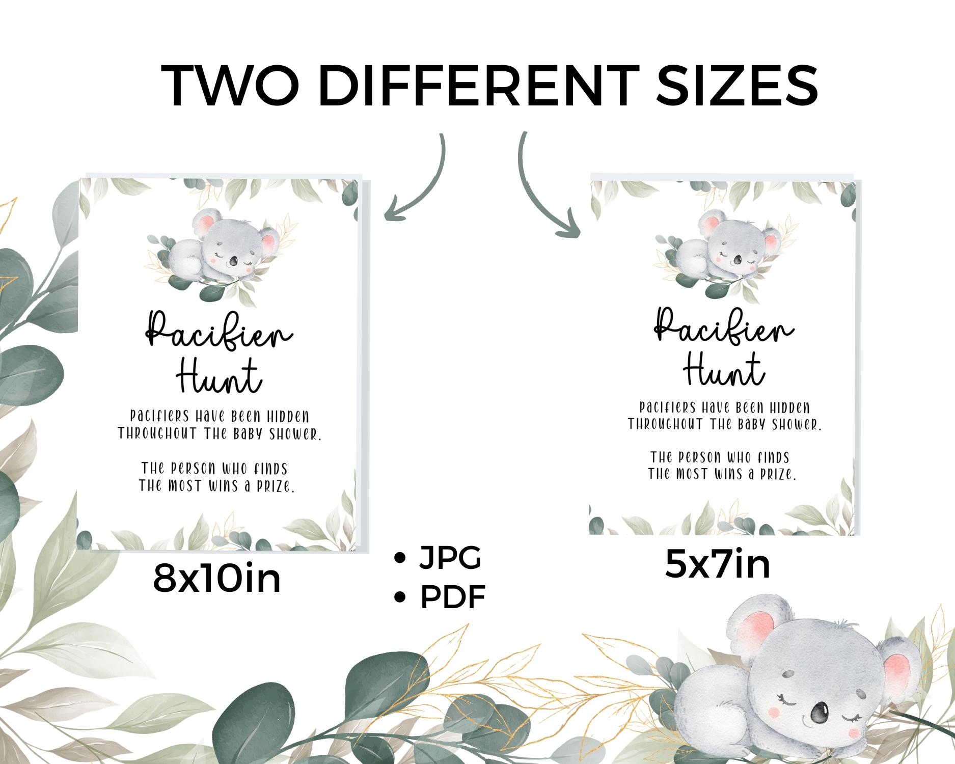 Pacifier Hunt Table Sign for koala themed baby shower party - Image 6