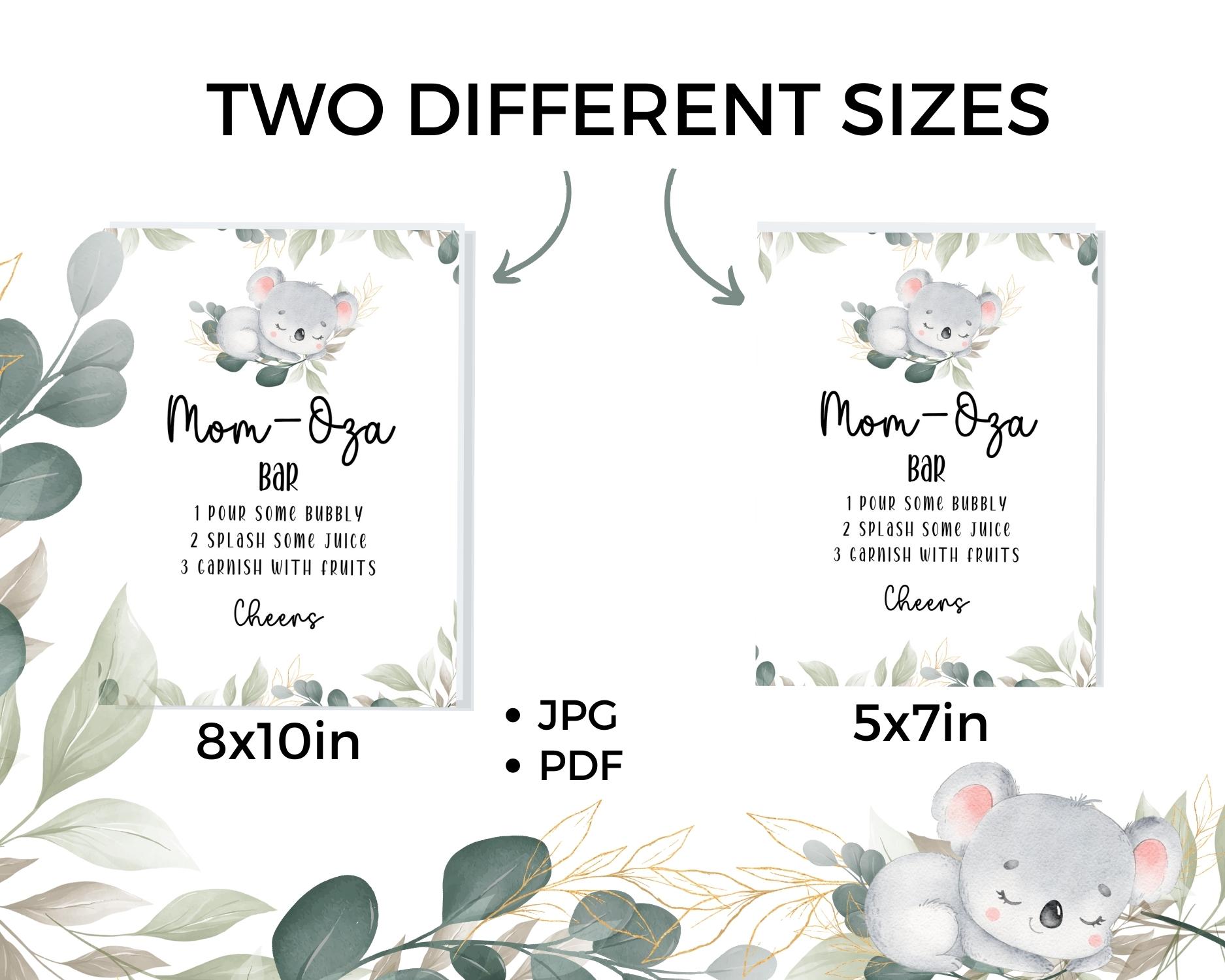 Mom-osa Bar Sign for koala themed baby shower - Image 5